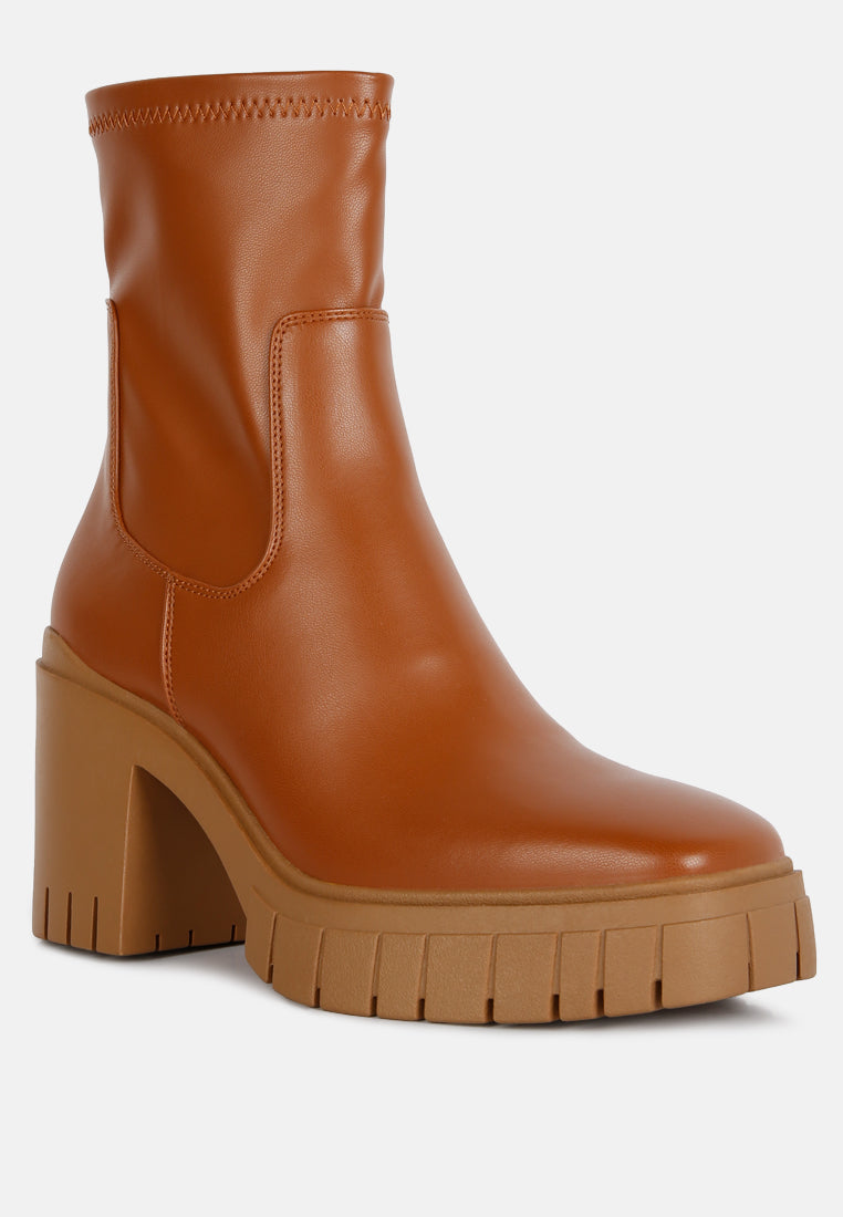 Kokum Faux Leather Platform Ankle Boots from London Rag International