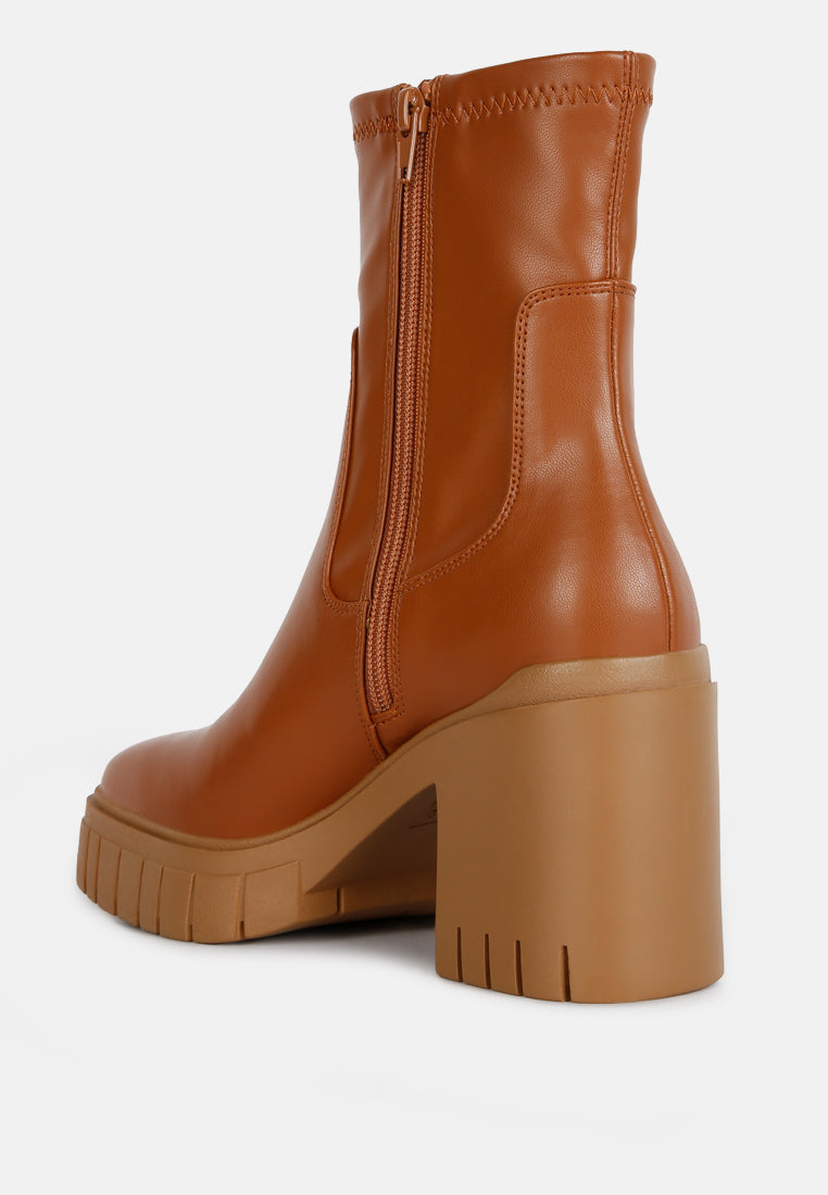 Kokum Faux Leather Platform Ankle Boots from London Rag International