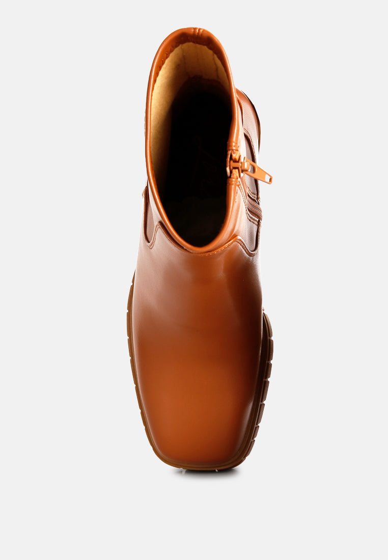 Kokum Faux Leather Platform Ankle Boots from London Rag International
