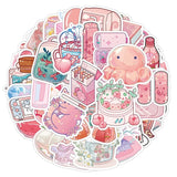 Korean INS Style Pink Cartoon Stickers - Cute DIY Graffiti Decals from Kawaii Stop