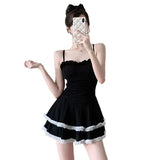 Ruffle One-Piece Swimsuit – Korean Sweet Mini Dress Swimwear from Kawaii Stop