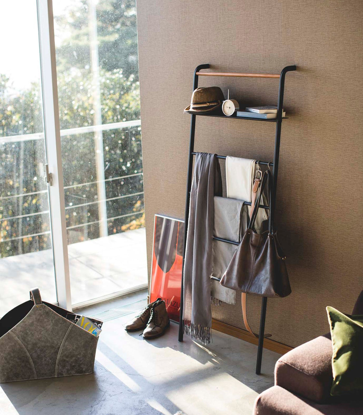 Leaning Storage Ladder - Two Styles - Steel from Yamazaki Home