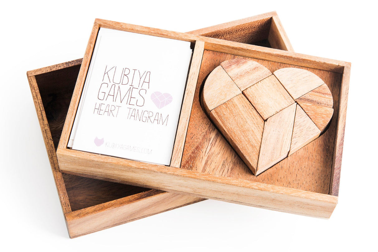 Heart Tangram - two sets with 57 challenge cards from Kubiya Games