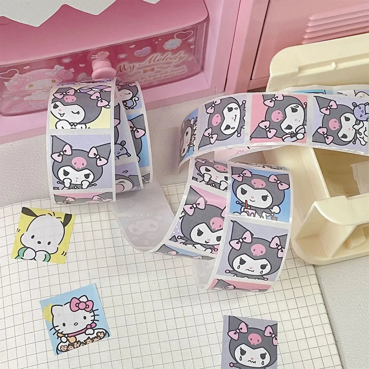 500PCS Cute Kuromi, Pochacco, My Melody Cartoon Stickers from Kawaii Stop