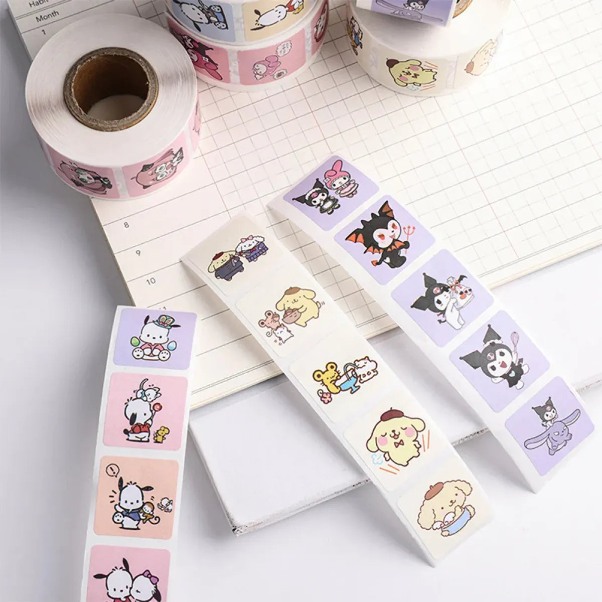 500PCS Cute Kuromi, Pochacco, My Melody Cartoon Stickers from Kawaii Stop