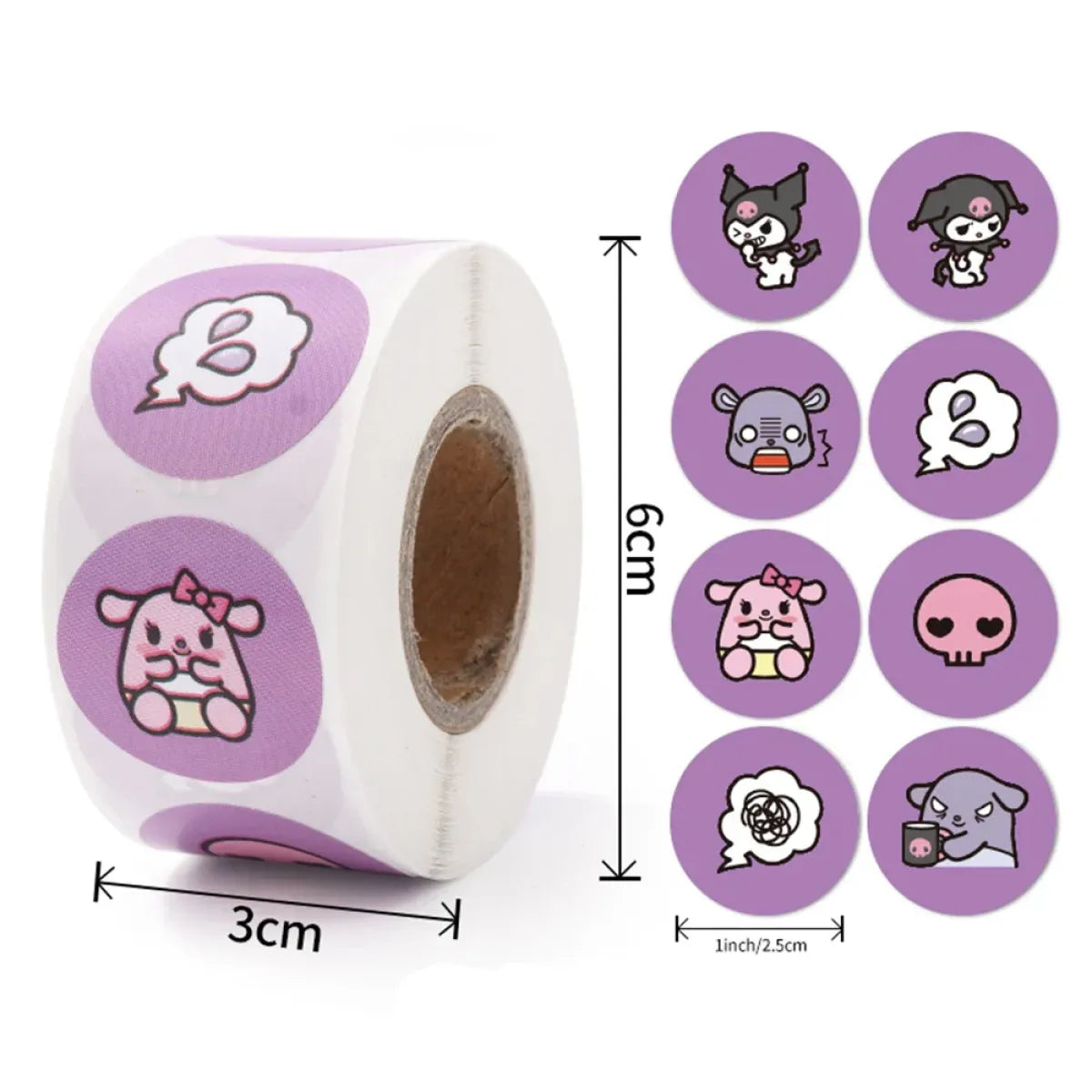 500PCS Cute Kuromi, Pochacco, My Melody Cartoon Stickers from Kawaii Stop