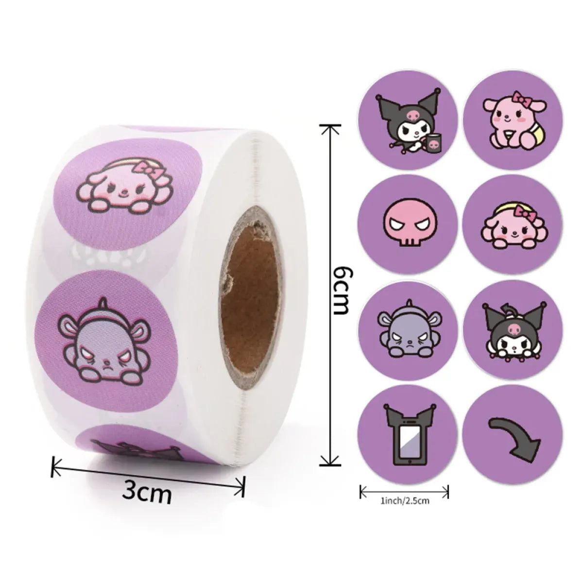 500PCS Cute Kuromi, Pochacco, My Melody Cartoon Stickers from Kawaii Stop
