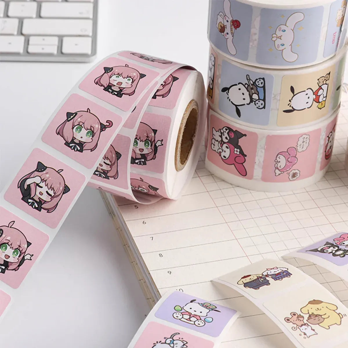 500PCS Cute Kuromi, Pochacco, My Melody Cartoon Stickers from Kawaii Stop