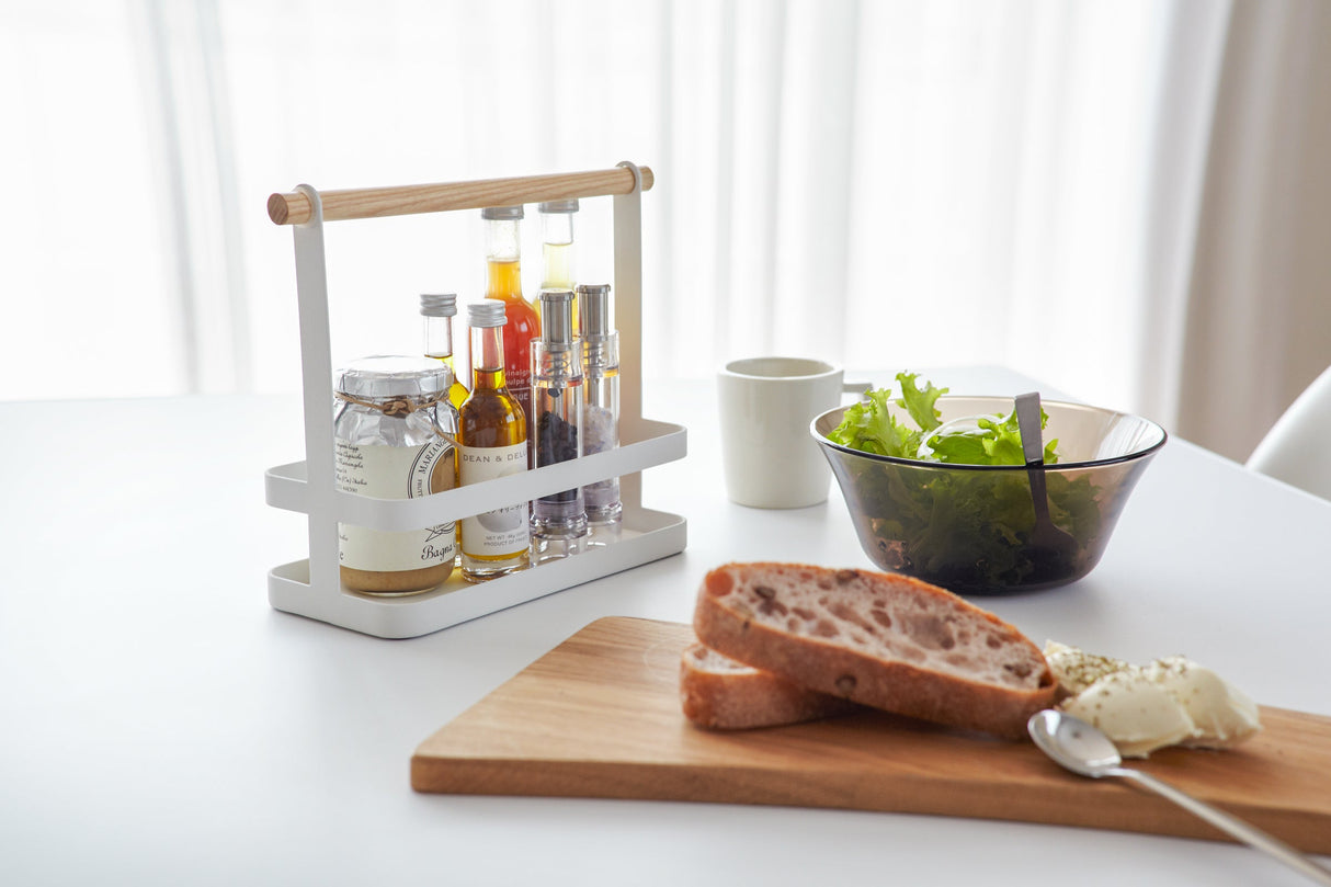 Tabletop Storage Caddy - Steel + Wood from Yamazaki Home