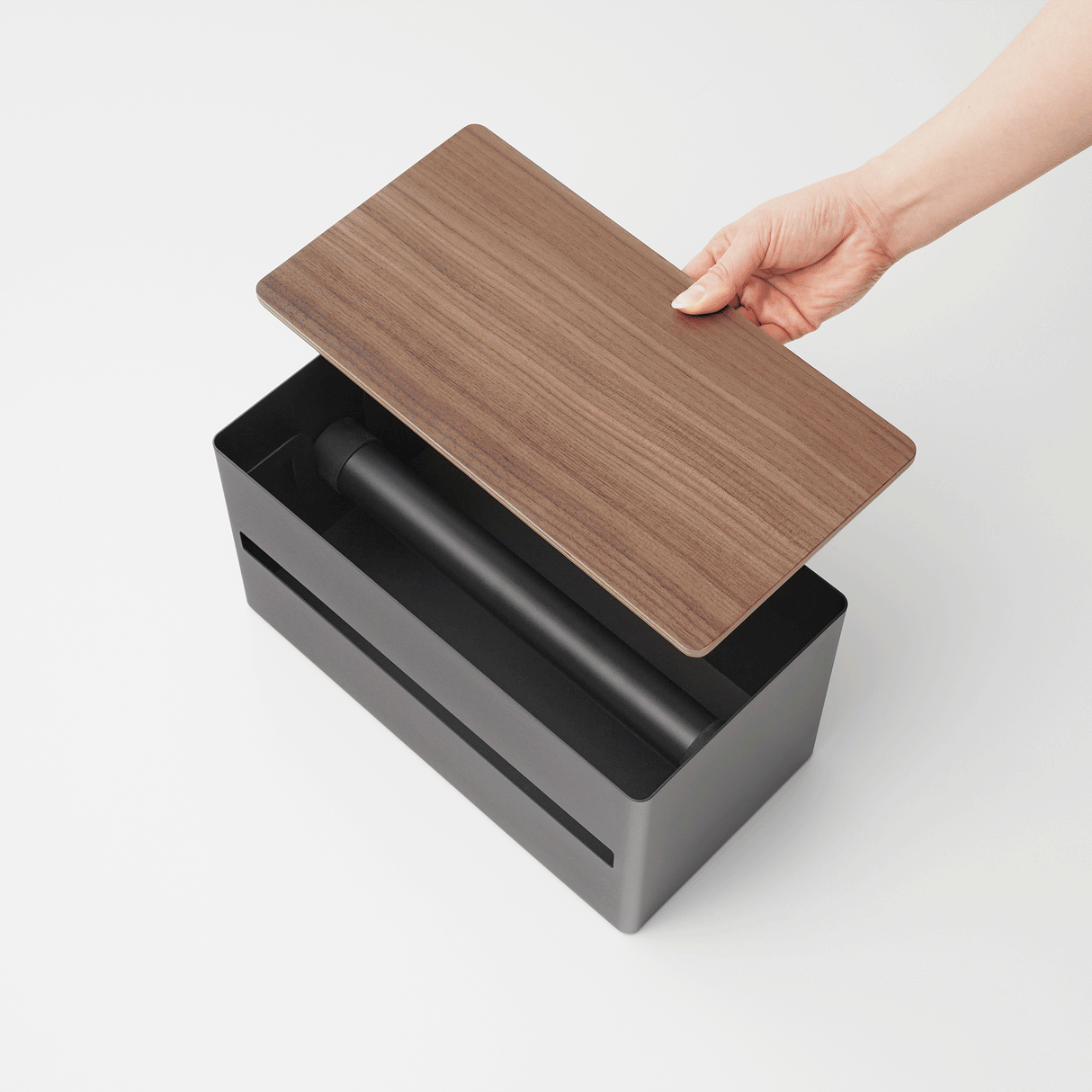 Paper Towel Dispenser - Steel + Wood from Yamazaki Home