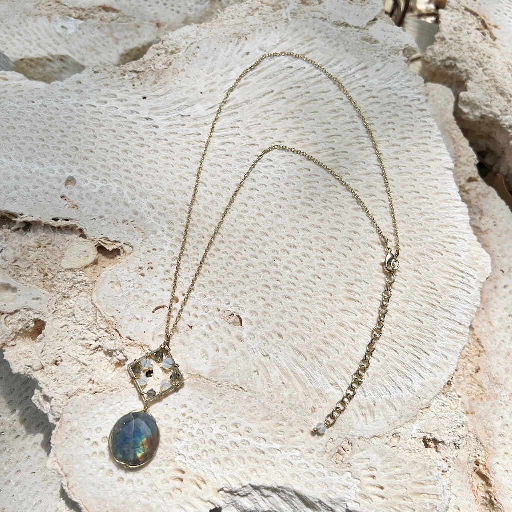 Labradorite Pendant Necklace from SLATE + SALT