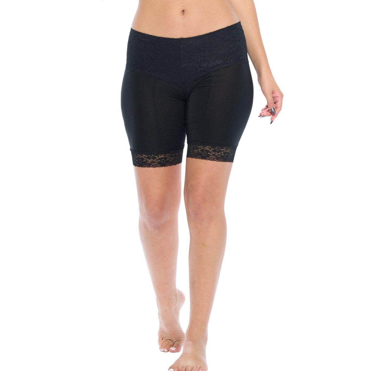 Signature Lace Shortlette Slipshort 9" | Black From Undersummers