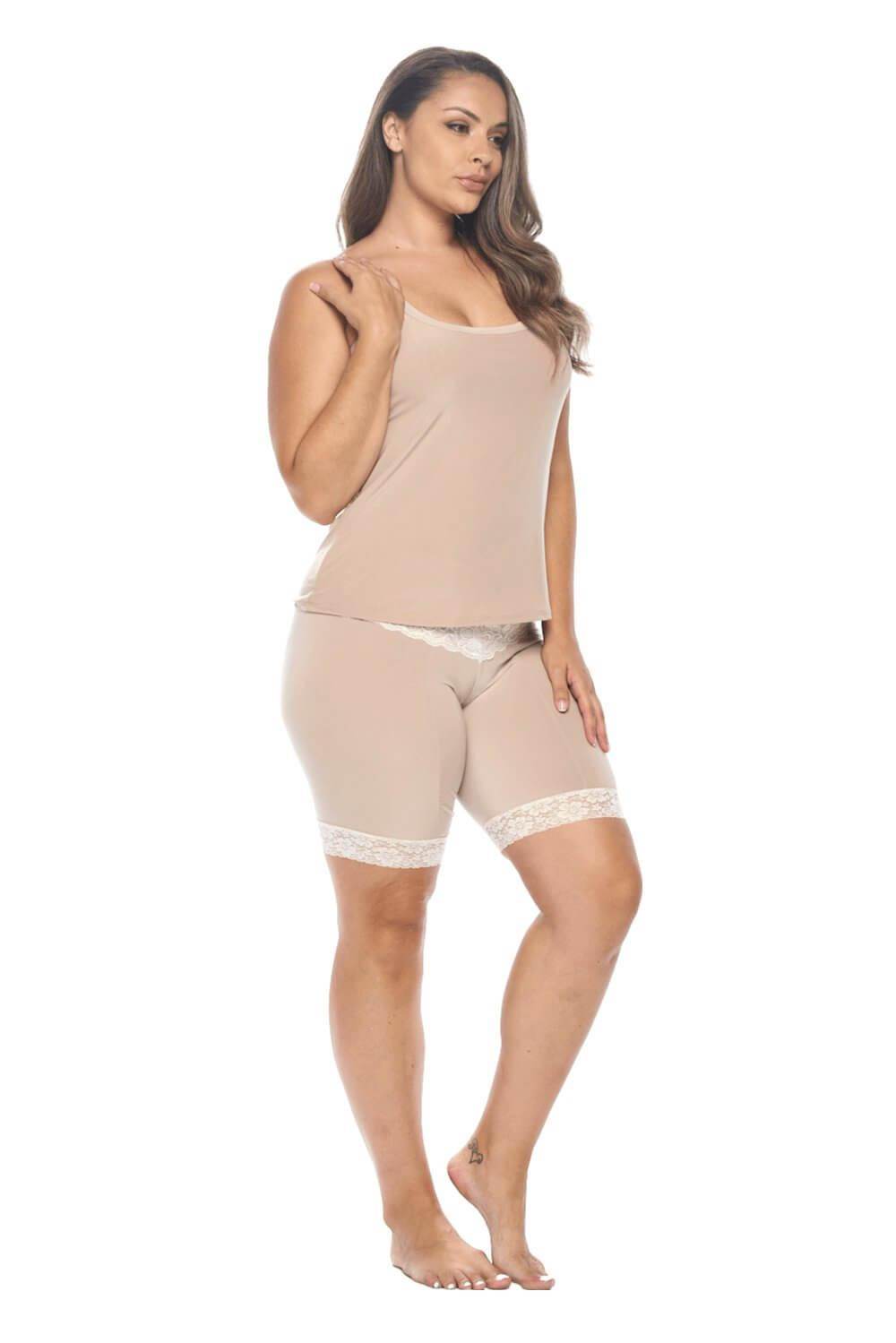 Signature Lace Shortlette Slipshort 9" | Ecru From Undersummers