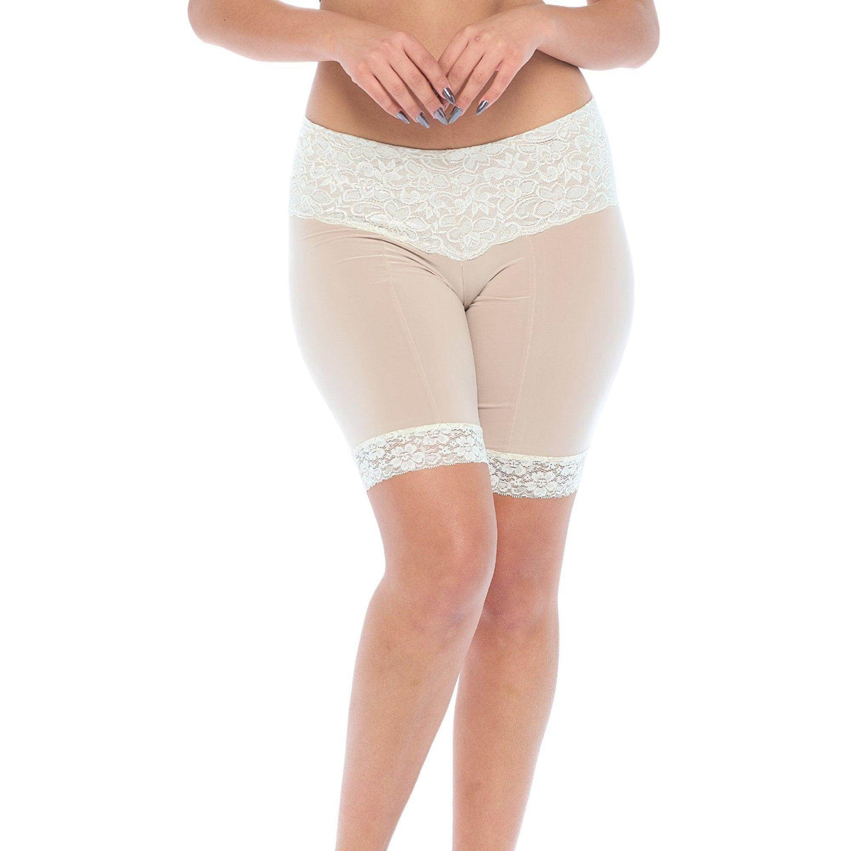 Signature Lace Shortlette Slipshort 9" | Ecru From Undersummers