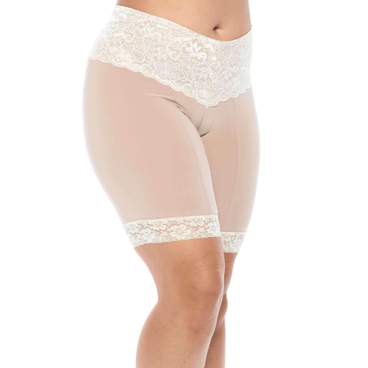 Signature Lace Shortlette Slipshort 9" | Ecru From Undersummers