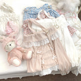Kawaii Lace Patchwork Knit Top – Halter Neck Lolita Sweater From Kawaii Stop