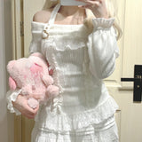 Kawaii Lace Patchwork Knit Top – Halter Neck Lolita Sweater From Kawaii Stop