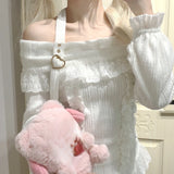 Kawaii Lace Patchwork Knit Top – Halter Neck Lolita Sweater From Kawaii Stop
