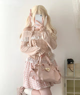Kawaii Lace Patchwork Knit Top – Halter Neck Lolita Sweater From Kawaii Stop