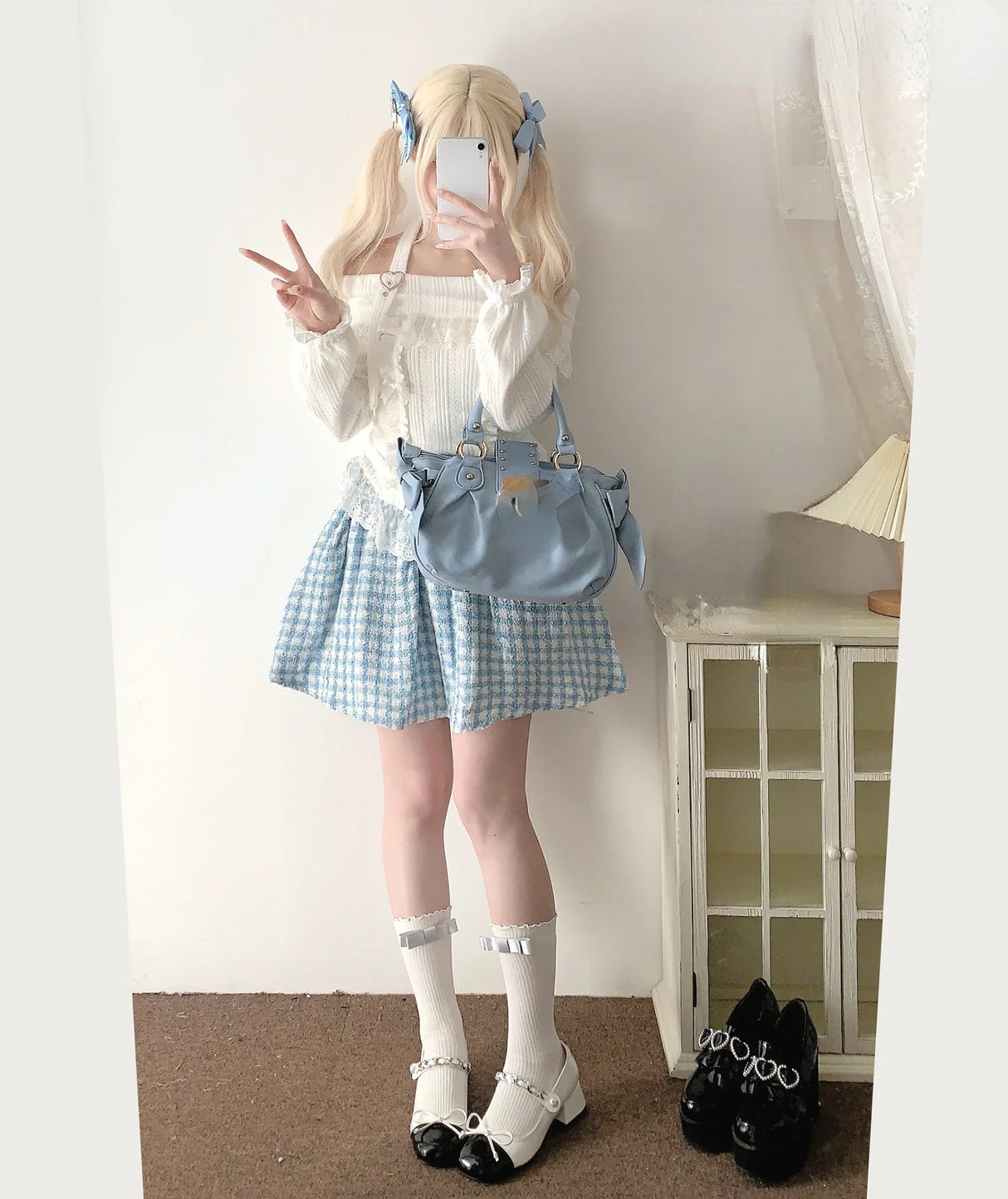 Kawaii Lace Patchwork Knit Top – Halter Neck Lolita Sweater From Kawaii Stop
