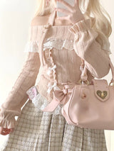 Kawaii Lace Patchwork Knit Top – Halter Neck Lolita Sweater From Kawaii Stop