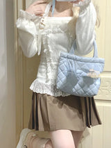 Kawaii Lace Patchwork Knit Top – Halter Neck Lolita Sweater From Kawaii Stop