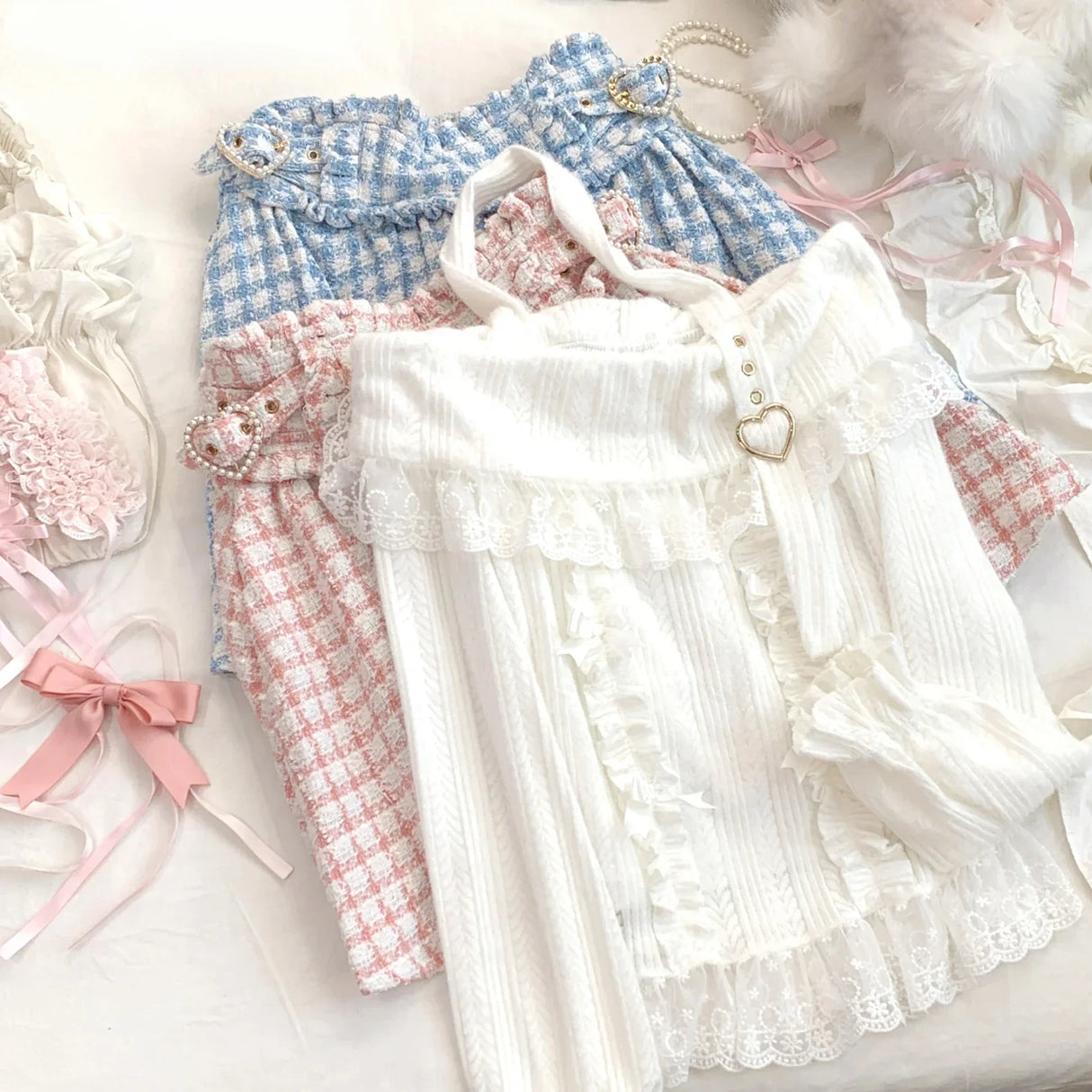 Kawaii Lace Patchwork Knit Top – Halter Neck Lolita Sweater From Kawaii Stop