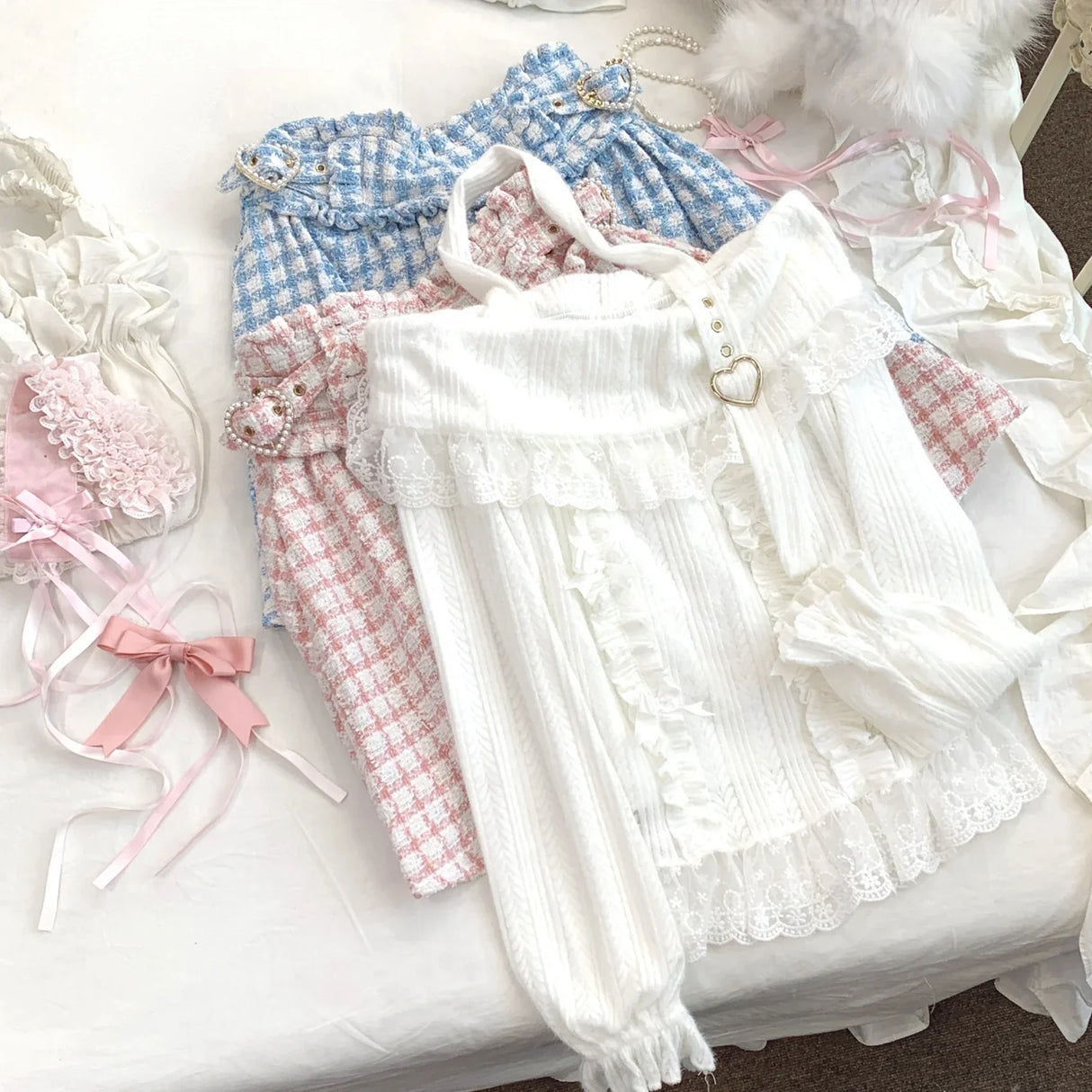 Kawaii Lace Patchwork Knit Top – Halter Neck Lolita Sweater From Kawaii Stop