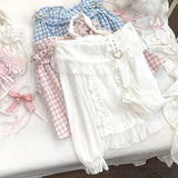 Kawaii Lace Patchwork Knit Top – Halter Neck Lolita Sweater From Kawaii Stop