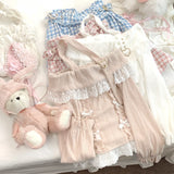 Kawaii Lace Patchwork Knit Top – Halter Neck Lolita Sweater From Kawaii Stop