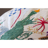 Lady Liberty Hand-Embroidered Pillow from Quirks!