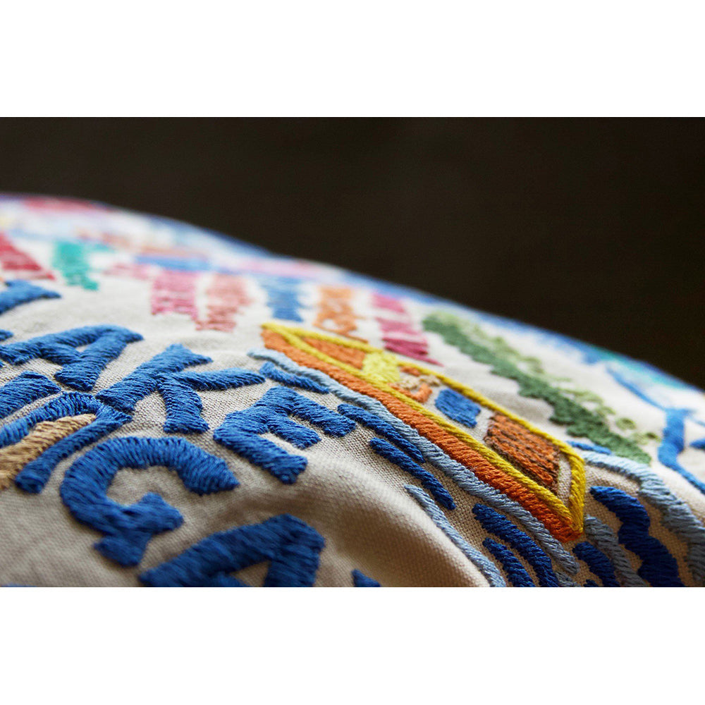 Lake Michigan Hand-Embroidered Pillow from Quirks!