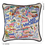 Lake Michigan Hand-Embroidered Pillow from Quirks!