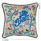 Lake Tahoe Hand-Embroidered Pillow from Quirks!