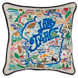 Lake Tahoe Hand-Embroidered Pillow from Quirks!