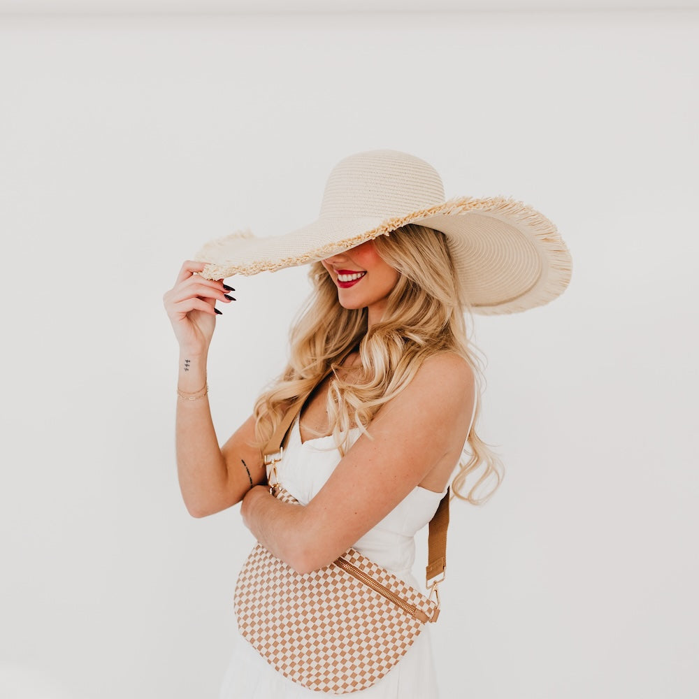 Lake Shore Drive Wide Fringe Sun Hat from Pretty Simple