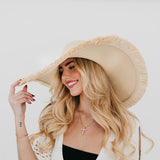 Lake Shore Drive Wide Fringe Sun Hat from Pretty Simple