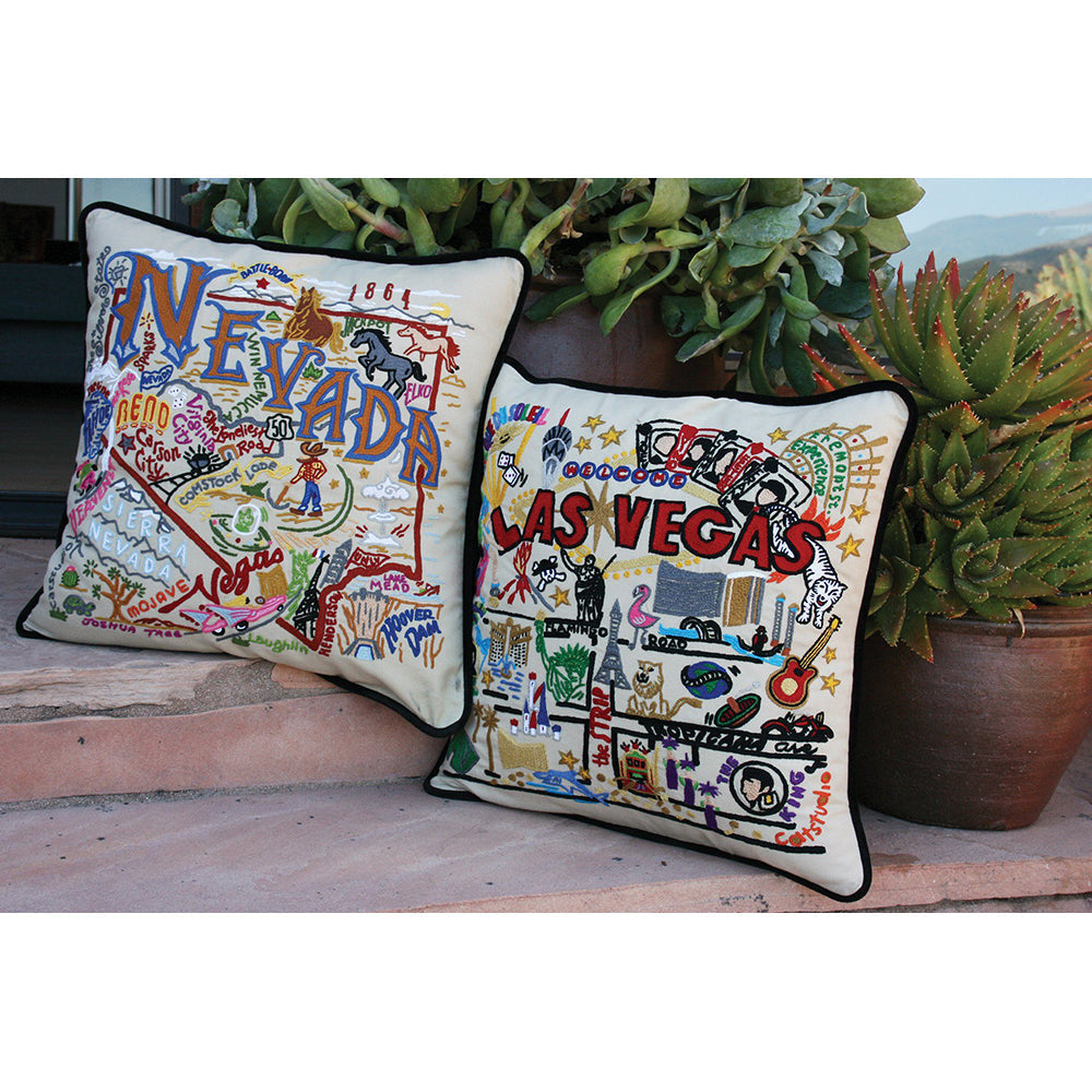 Las Vegas Hand-Embroidered Pillow from Quirks!