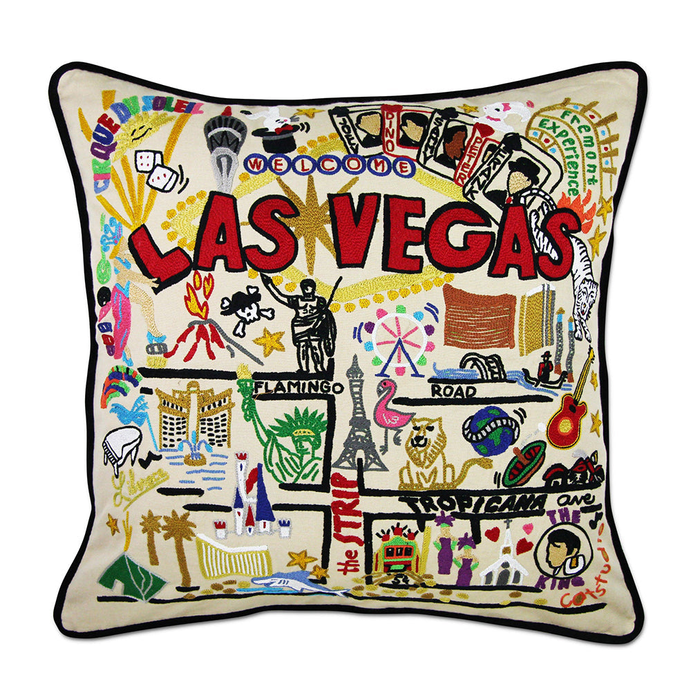 Las Vegas Hand-Embroidered Pillow from Quirks!
