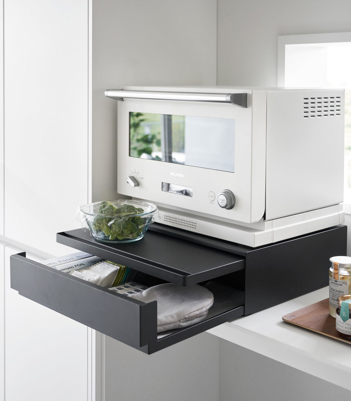 Countertop Drawer with Pull-Out Shelf - Steel from Yamazaki Home