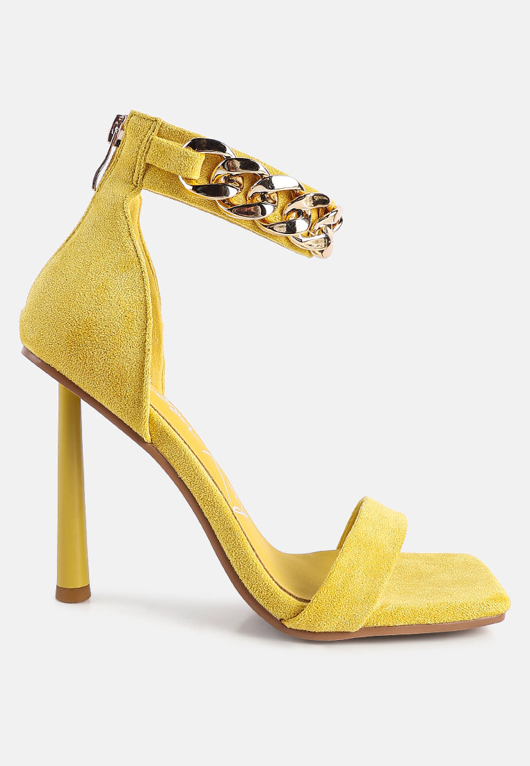 Last Sip Micro Suede High Heel Sandals from London Rag International