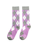 Lavender and Grey Argyle Socks from No Cold Feet