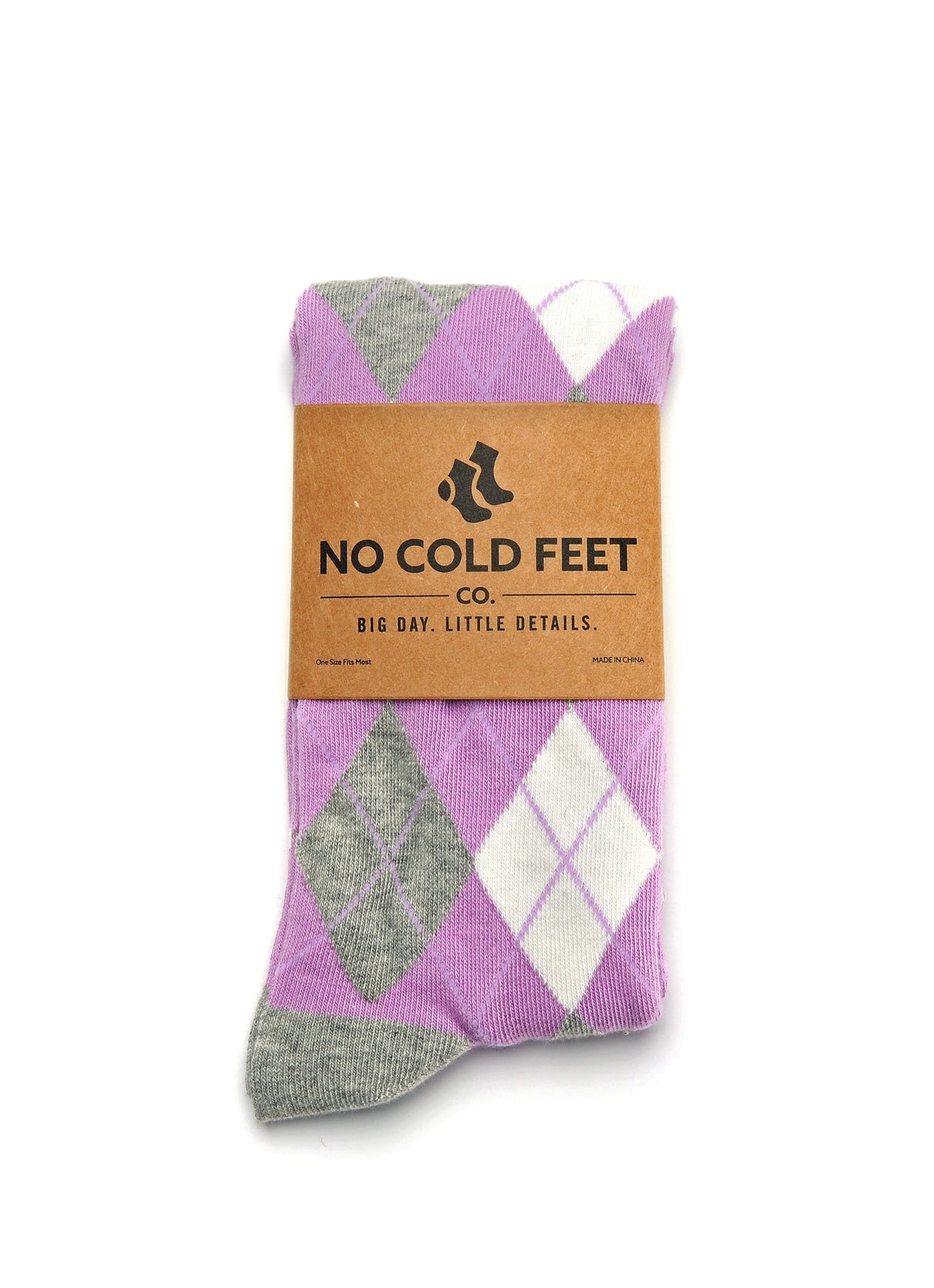 Lavender and Grey Argyle Socks from No Cold Feet