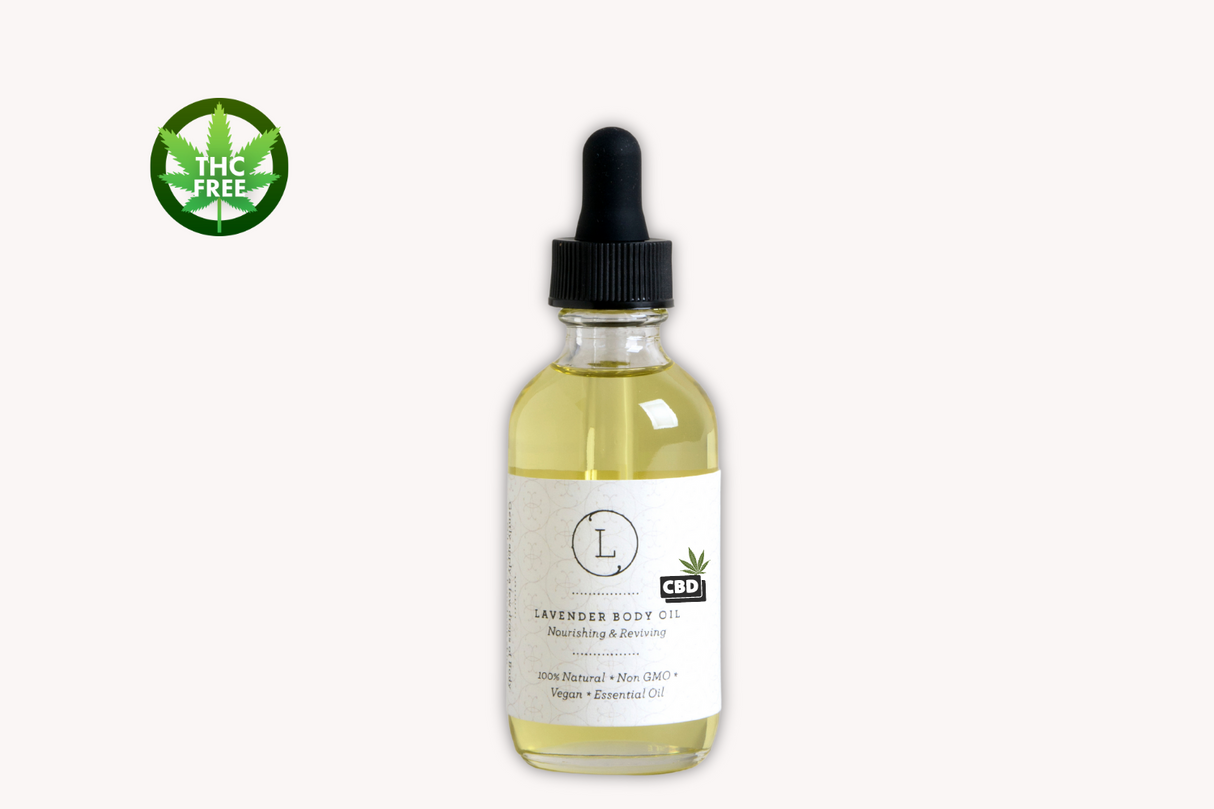 CBD Lavender Body Oil with CBD, Natural Moisturizing Body Oil (THC free) from Lizush