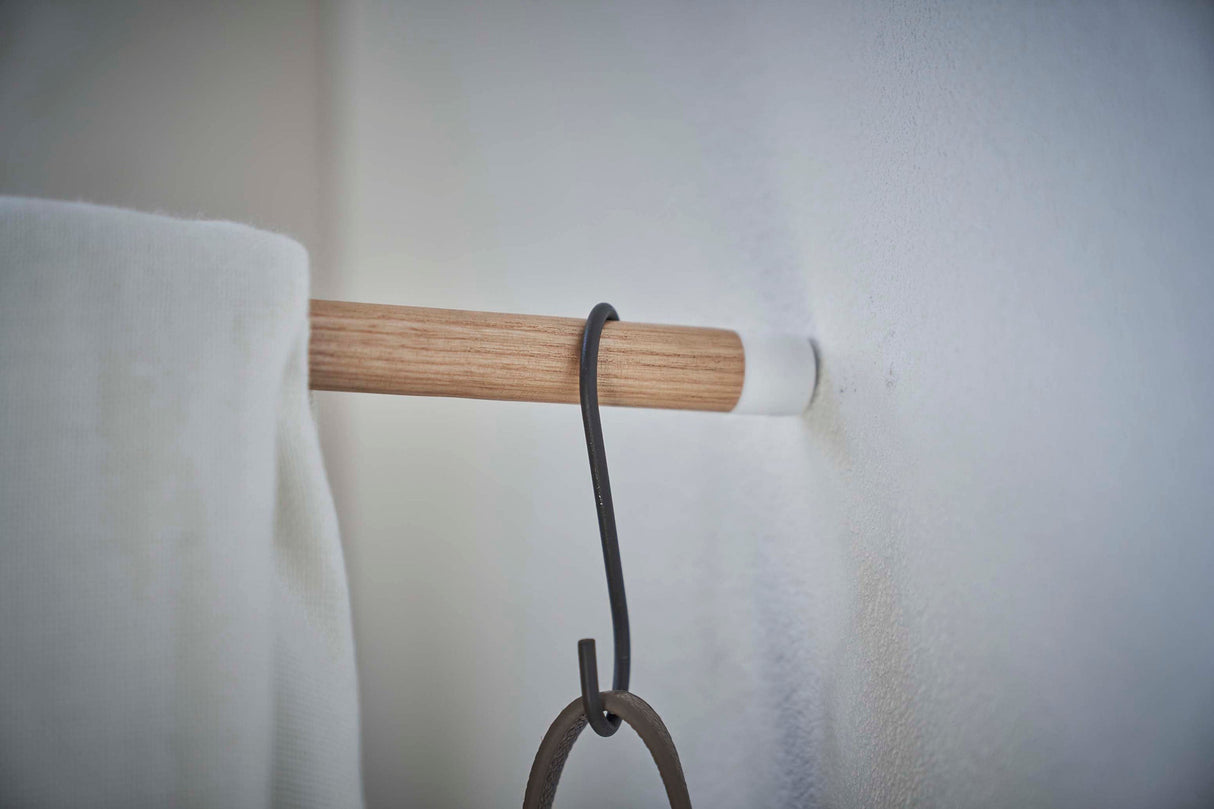 Corner Leaning Coat Hanger (63" H)  - Steel + Wood from Yamazaki Home