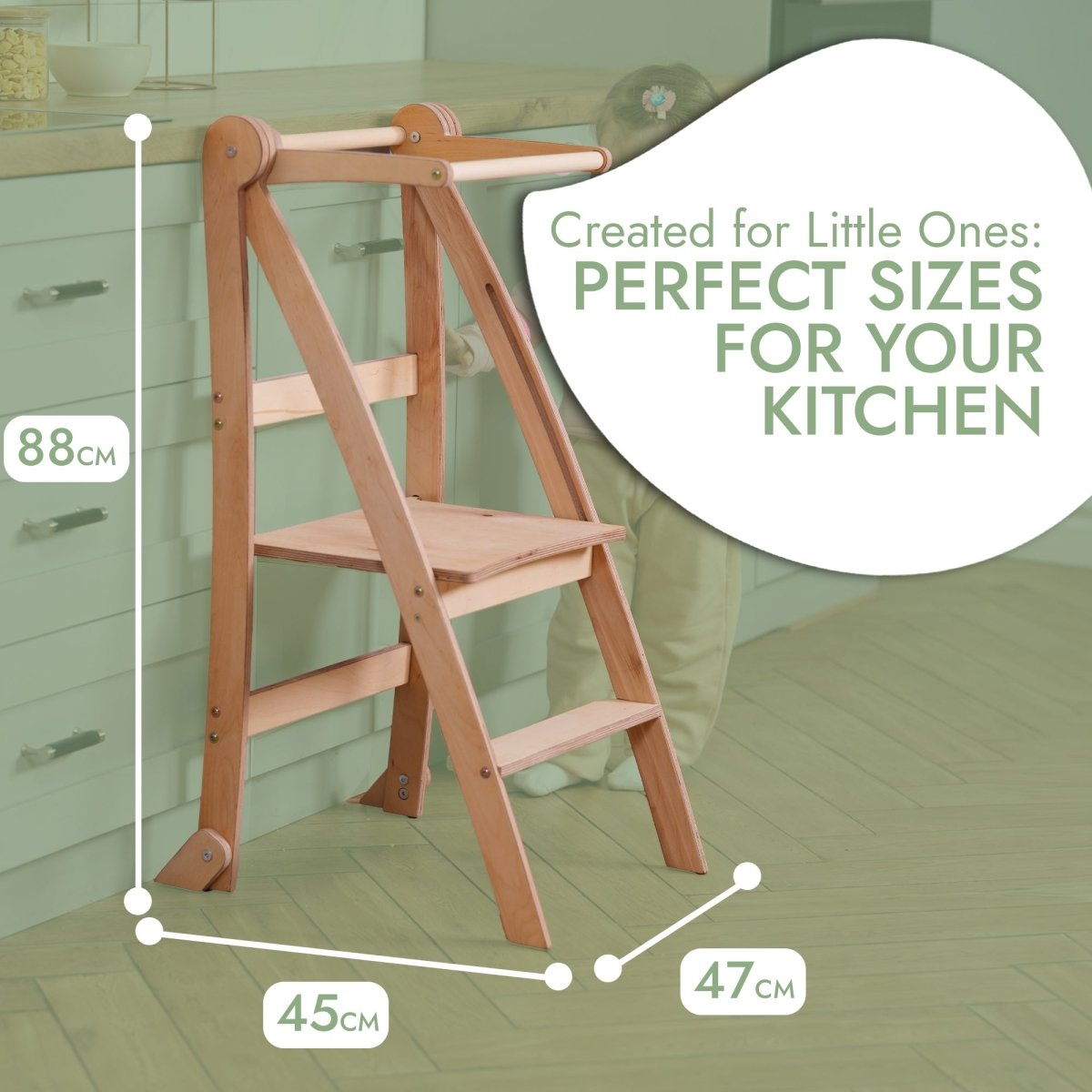 Learning Tower: Foldable Step Stool for Toddlers - Beige from Goodevas