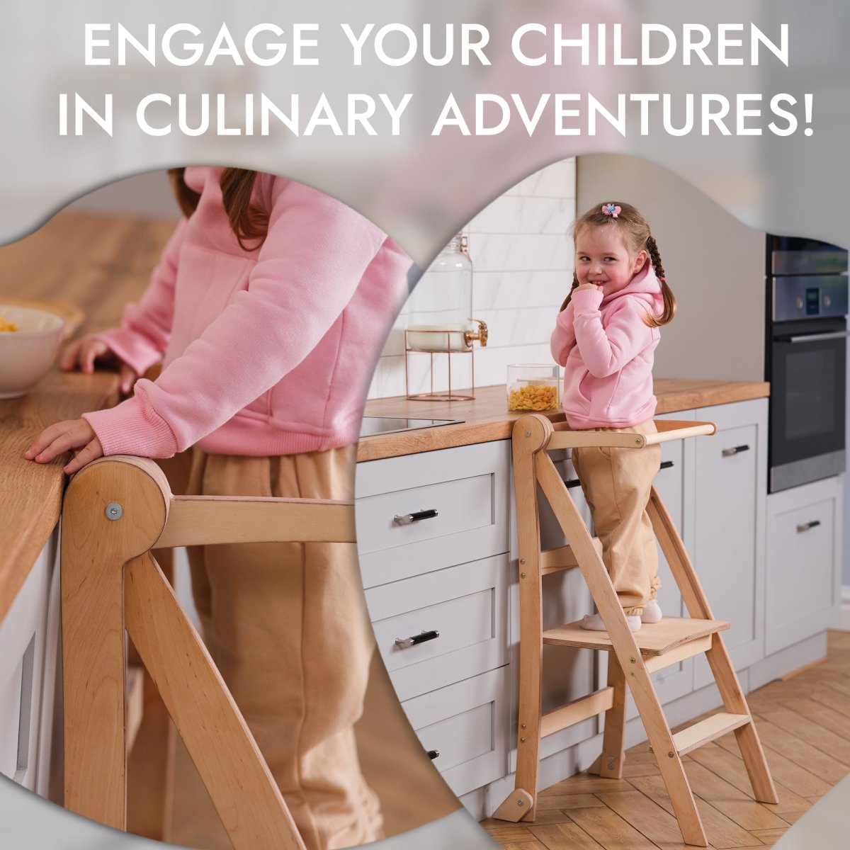 Learning Tower: Foldable Step Stool for Toddlers - Beige from Goodevas