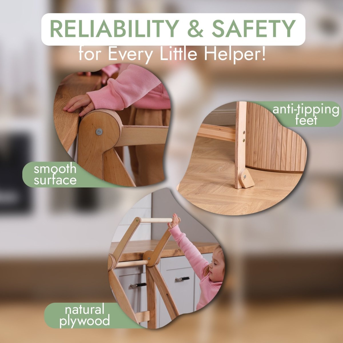 Learning Tower: Foldable Step Stool for Toddlers - Beige from Goodevas