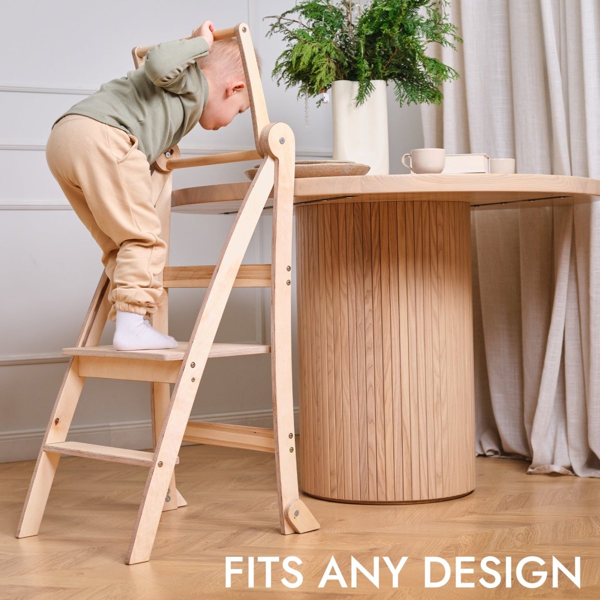 Learning Tower: Foldable Step Stool for Toddlers - Beige from Goodevas
