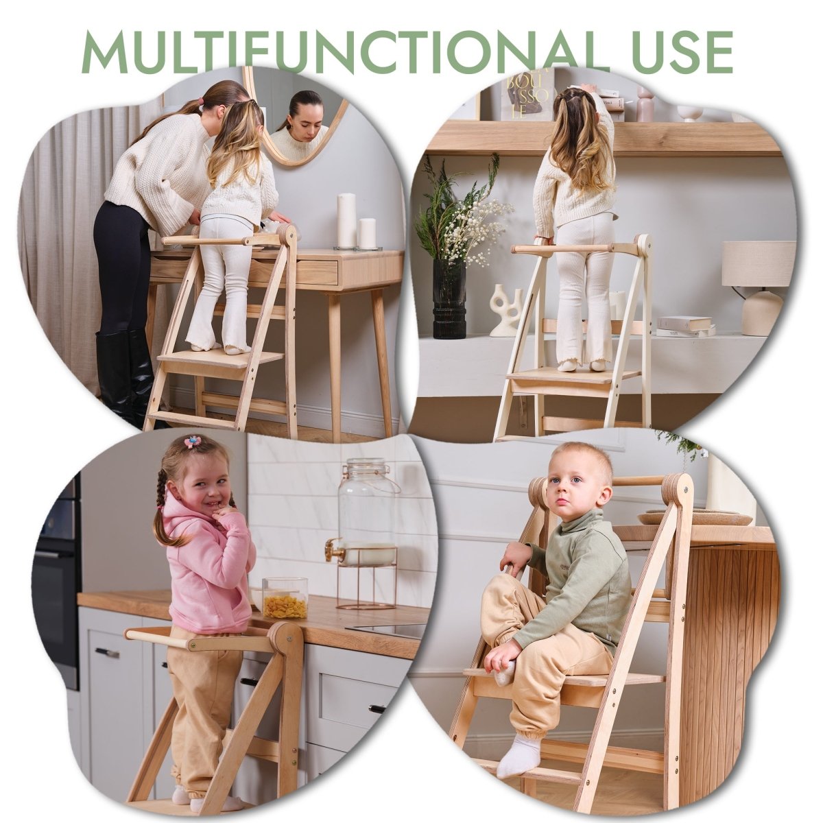 Learning Tower: Foldable Step Stool for Toddlers - Beige from Goodevas